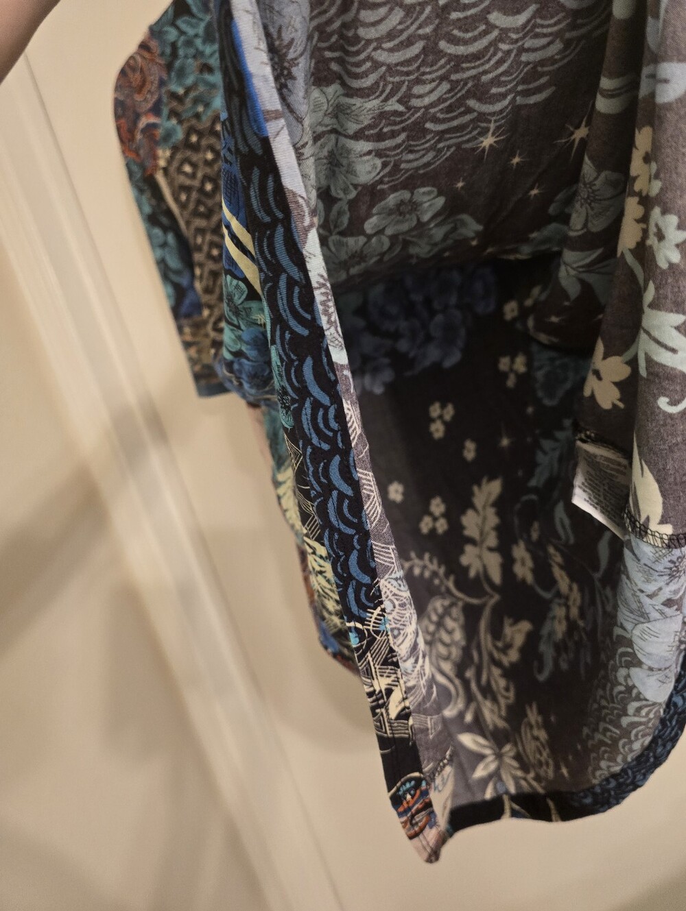 Johnny Was Teal and Navy Floral Print Knee-Length Dress Sz XXS - Picture 15 of 17